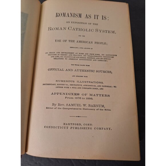 Romanism As It Is: by Samuel Barnum CATHOLIC CHURCH - Picture 5 of 16